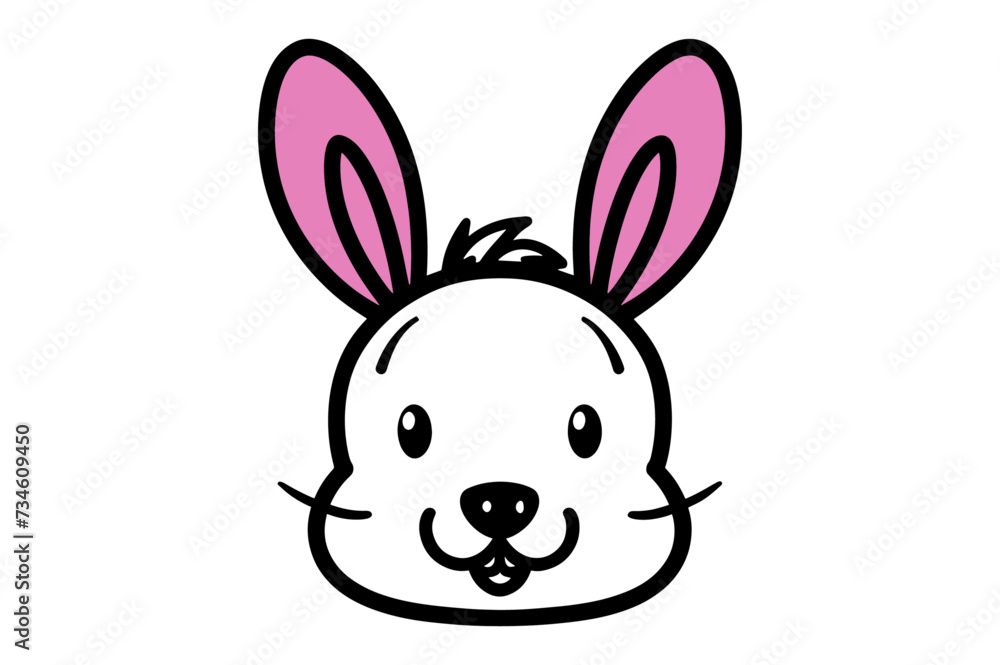 Cute Easter Bunny face template Vector, Easter Bunny Face Kit, cartoon bunny face png, outline bunny face clipart, printable bunny face Cute Easter Bunny face template Vector, Easter Bunny Face Kit, cartoon bunny face png, outline bunny face clipart, printable bunny face