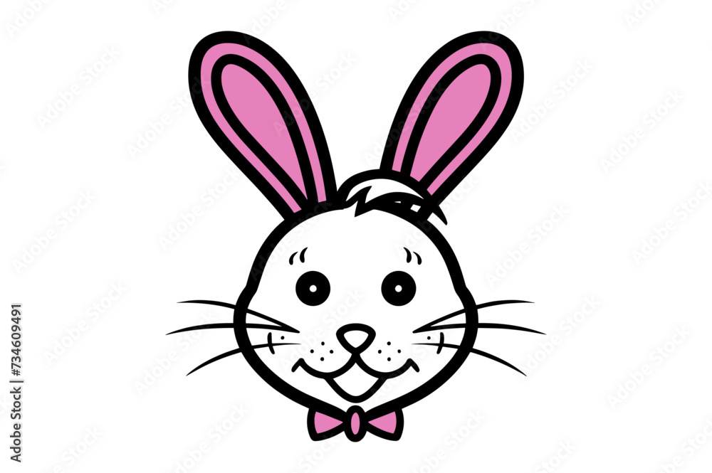 Cute Easter Bunny face template Vector, Easter Bunny Face Kit, cartoon bunny face png, outline bunny face clipart, printable bunny face Cute Easter Bunny face template Vector, Easter Bunny Face Kit, cartoon bunny face png, outline bunny face clipart, printable bunny face