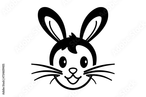 Cute Easter Bunny face template Vector, Easter Bunny Face Kit, cartoon bunny face png, outline bunny face clipart, printable bunny face