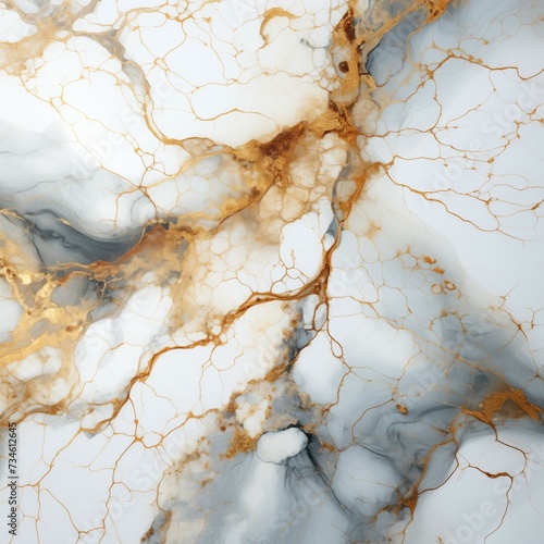 Closeup surface white and gold line marble textured background