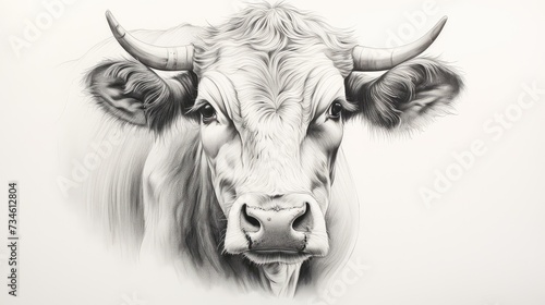 cattle drawn cow head