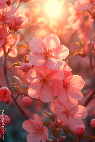 Flowers frame on white wooden background. Top view with copy space.Ai 