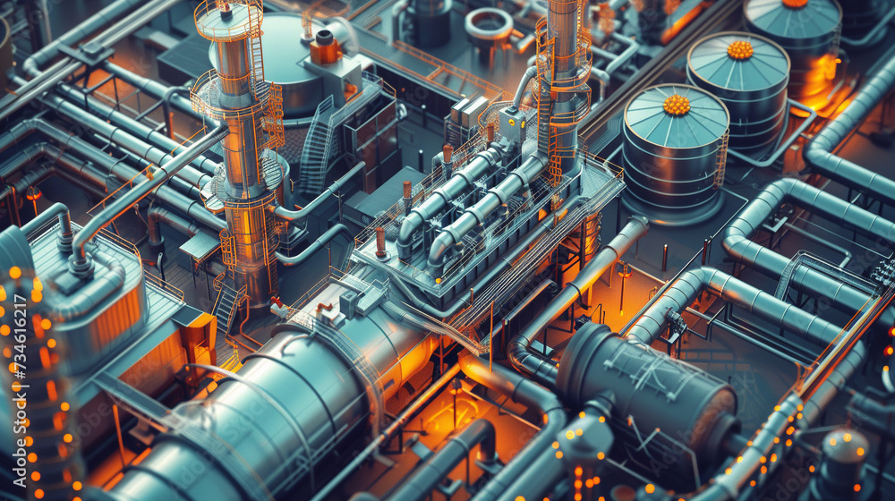 model inside bioenergy production in a modern facility 