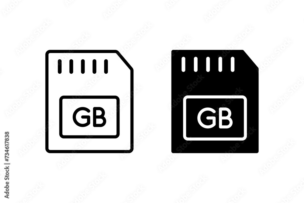 Memory storage icon vector set. Data storage symbol Memory storage icon vector set. Data storage symbol