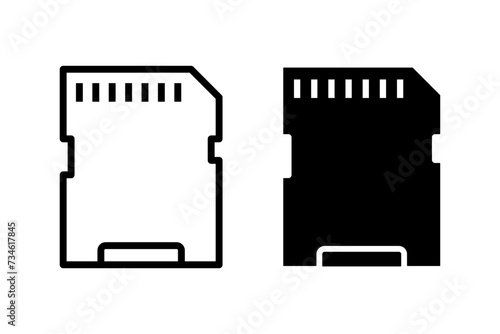 Memory storage icon vector set. Micro sd symbol