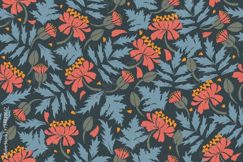 Floral motifs in vector are suitable for fabrics, backgrounds, wrapping, motifs, etc