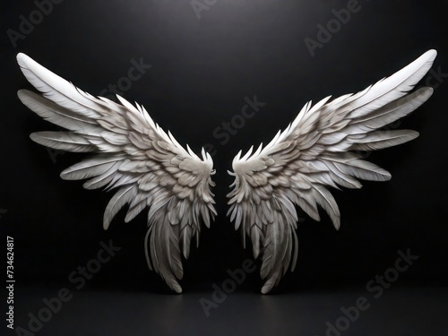 Fantasy Angel Wings: Isolated on Black Background for Fashion Design, Cosplay, and Dress-Up Parties