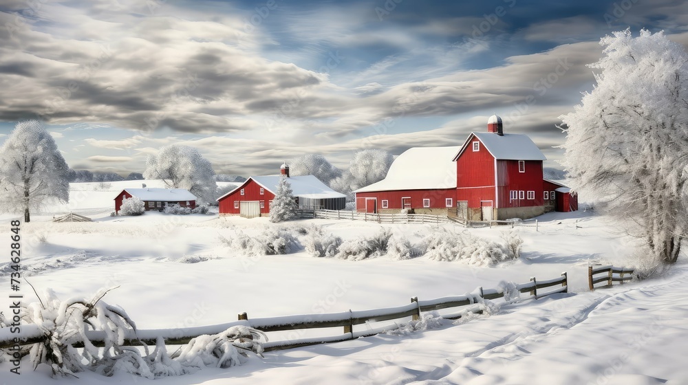 animals winter farm