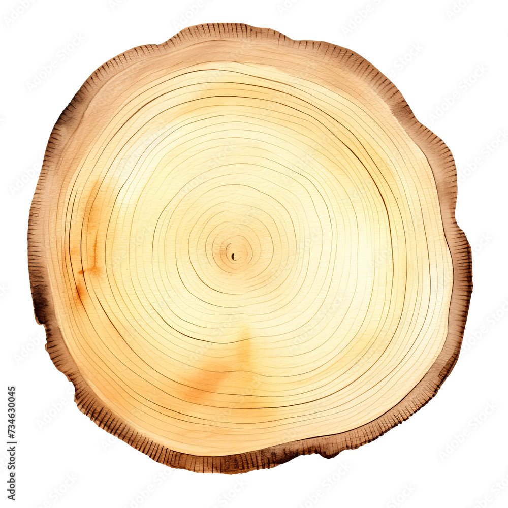 AI-Generated Watercolor Wooden Slice Clip Art Illustration. Isolated elements on a white background. AI-Generated Watercolor Wooden Slice Clip Art Illustration. Isolated elements on a white background.