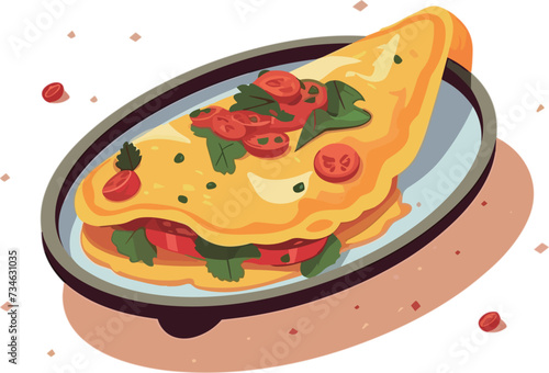 Colorful Omelette with Tomato and Spinach