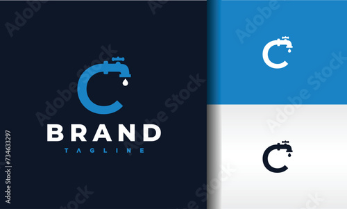 letter C water faucet logo