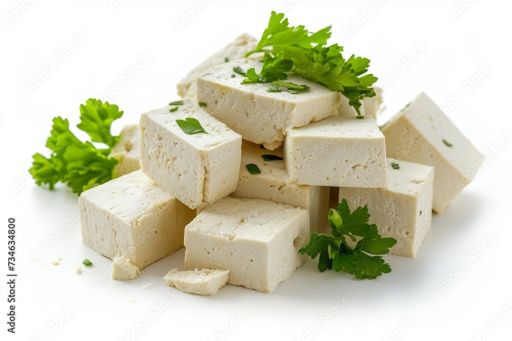 Close up fresh white tofu isolated on background with clipping path Close up fresh white tofu isolated on background with clipping path