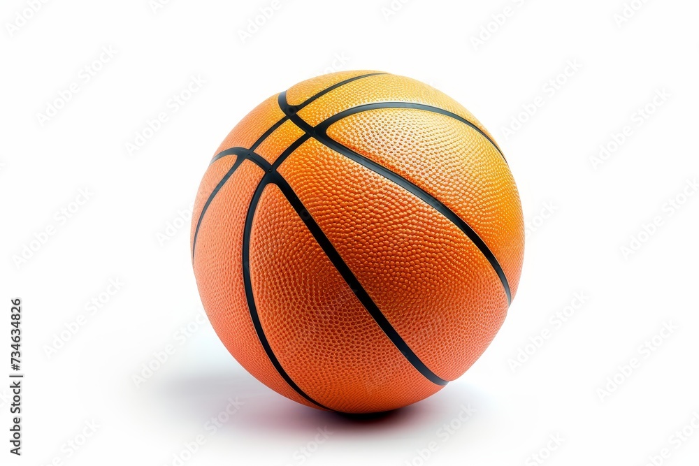 Basketball on white background with clipping path