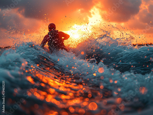 watersports in sunset time.adventure sports.Ai © Impress Designers