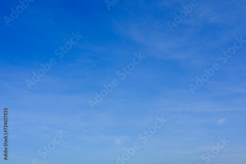 Panorama of a blue sky with lots of clouds and bright sunlight. clear sky