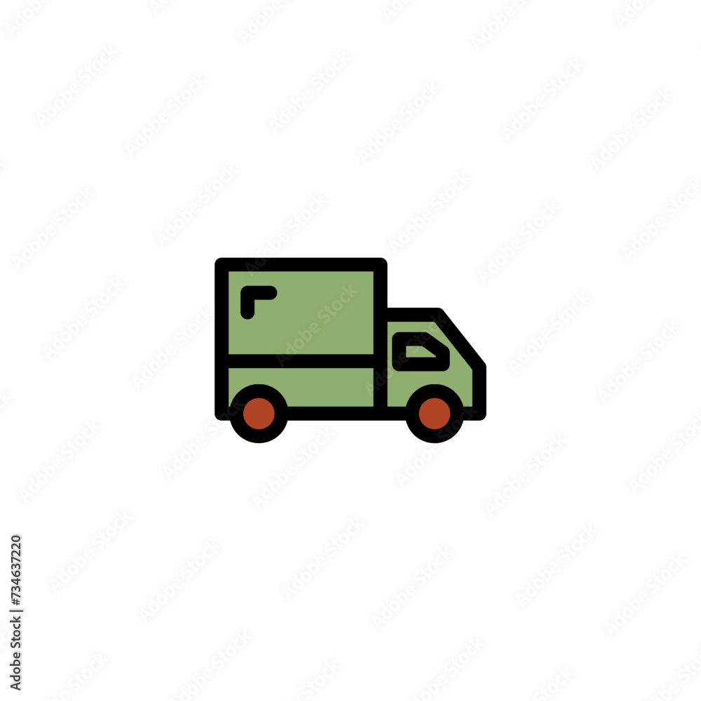 Car Delivery Vehicle Filled Outline Icon