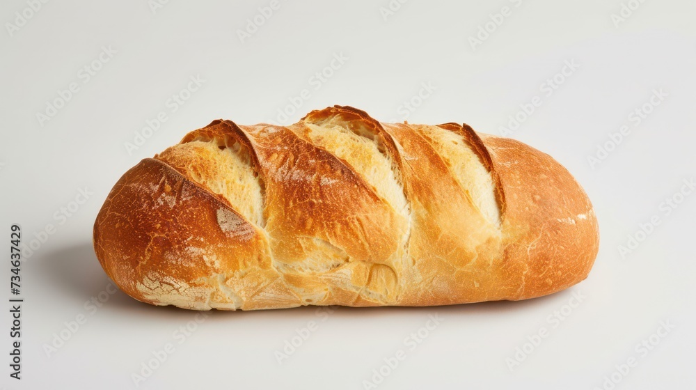 Freshly baked bread on a white background, isolated.