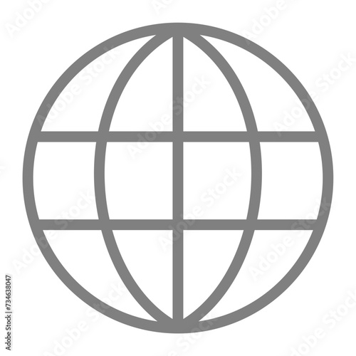 International globe line art icon 