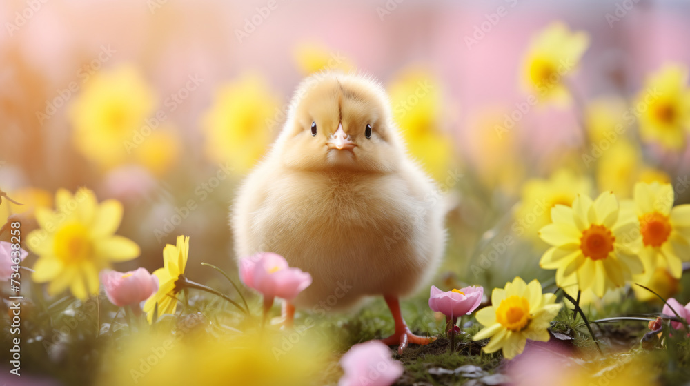 An adorable yellow chick