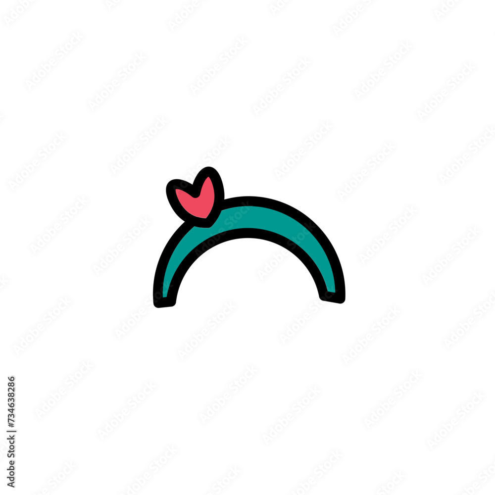 Headband Hair Fashion Filled Outline Icon Headband Hair Fashion Filled Outline Icon