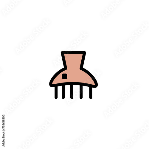 Hair Pin Hairstyle Filled Outline Icon