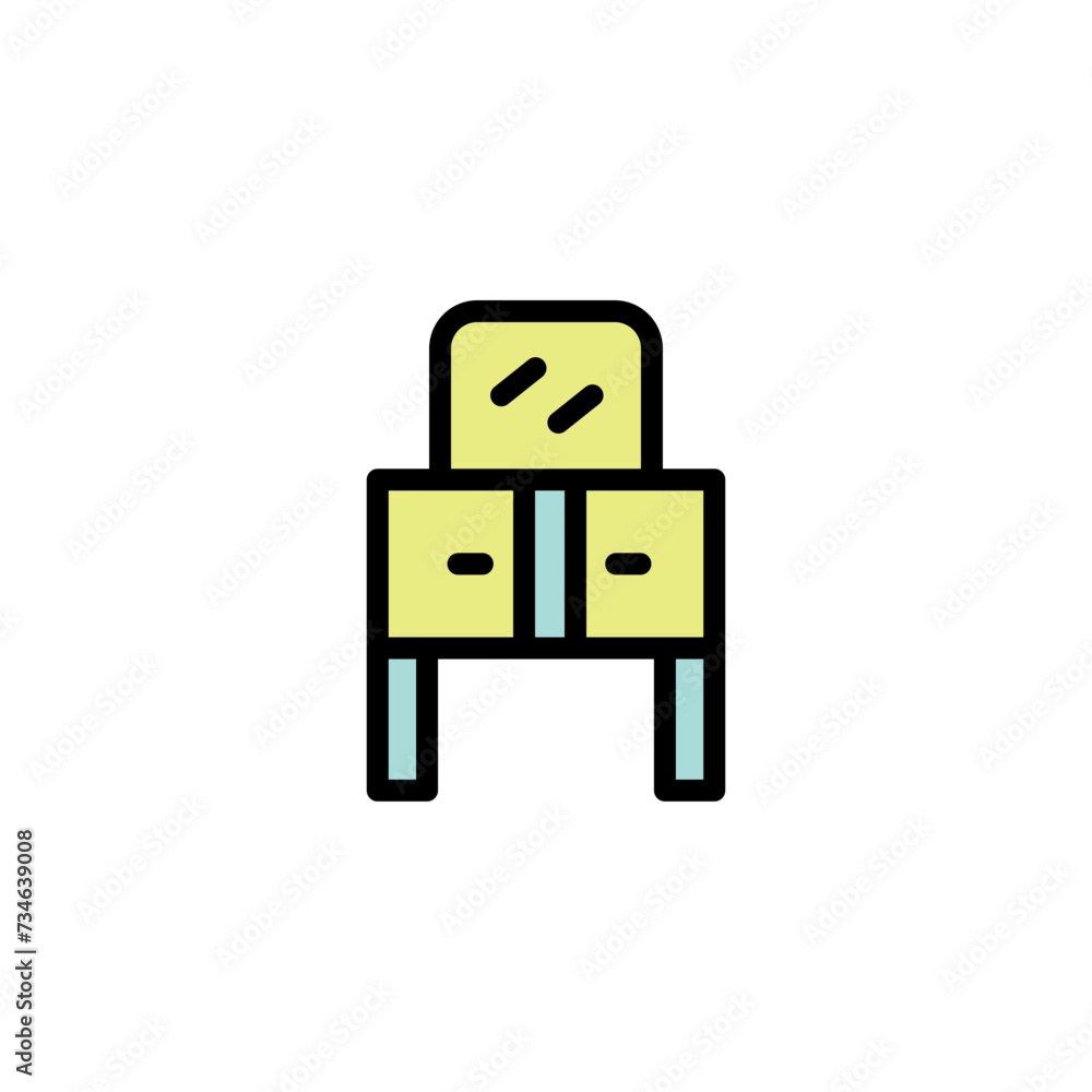 Salon Dresser Beauty Filled Outline Icon Salon Dresser Beauty Filled Outline Icon