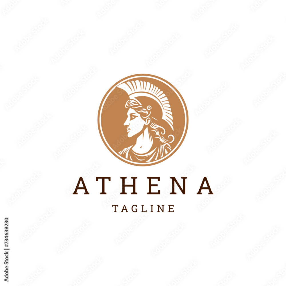 Athena line art logo icon design template Athena line art logo icon design template