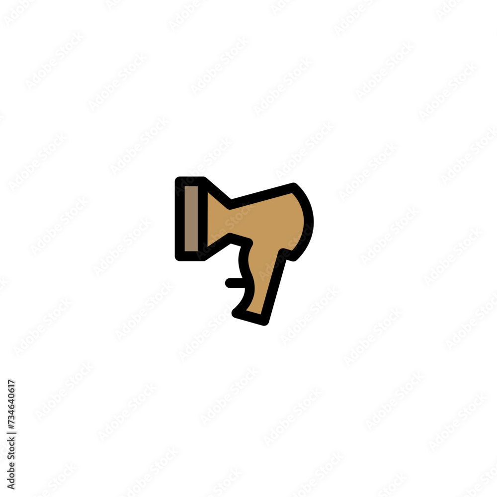 Blow Dryer Hair Filled Outline Icon Blow Dryer Hair Filled Outline Icon