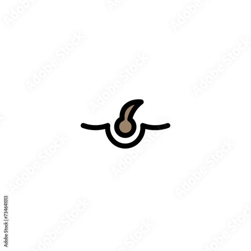 Hair Scalp Skin Filled Outline Icon