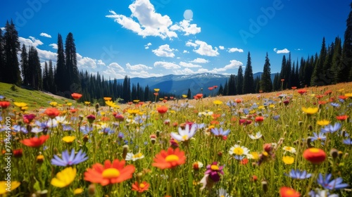 A vibrant meadow filled with wildflowers and positivity