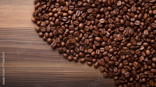 Coffee beans scattered artistically, symbolizing the love for caffeine