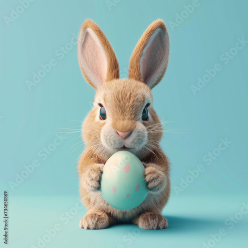 Bunny holding easter egg © Hassan