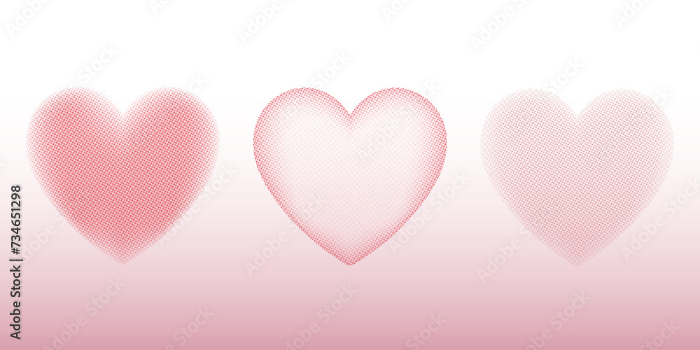 Valentines day background with transparent hearts dot pattern.vector illustration Valentines day background with transparent hearts dot pattern.vector illustration