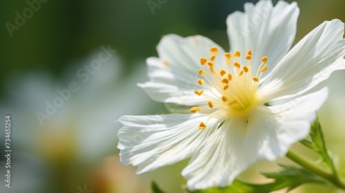 Hyper zoom closeup of a delicate wildflower in bloom