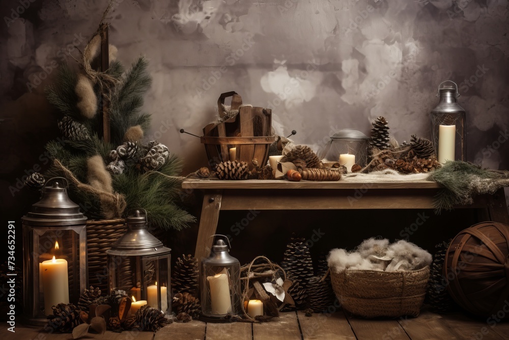 Rustic and cozy christmas adornments ready to showcase your message
