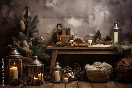 Rustic and cozy christmas adornments ready to showcase your message
