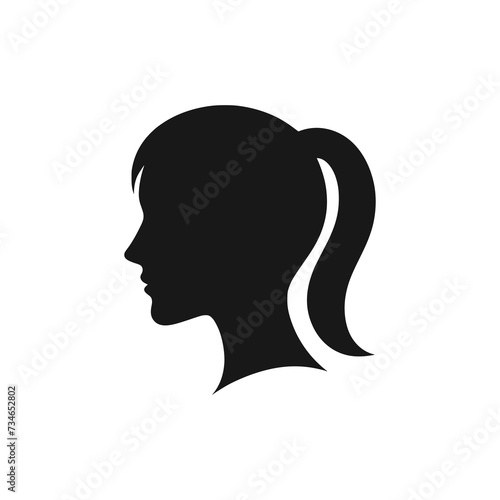 woman head silhouette vector illustration template design