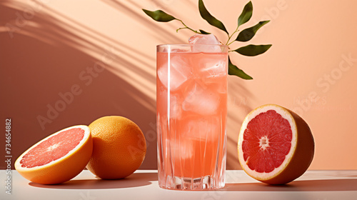 Chilled pink grapefruit juice