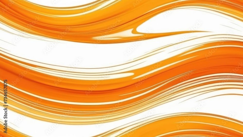 Obraz premium Waves of orange wite paint, abstract background.
