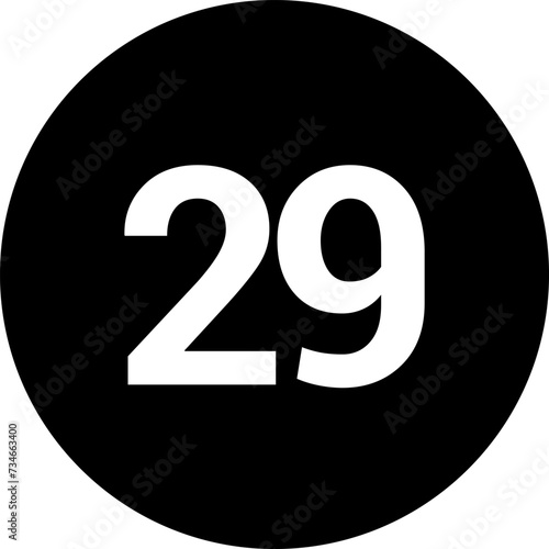 Simple numbers icon set of 1-31 numbers simple black style symbol sign for Calendar, apps and website. Vector illustration. photo