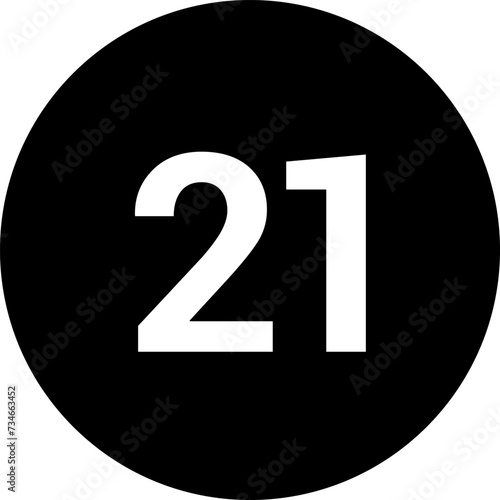 Simple numbers icon set of 1-31 numbers simple black style symbol sign for Calendar, apps and website. Vector illustration. photo