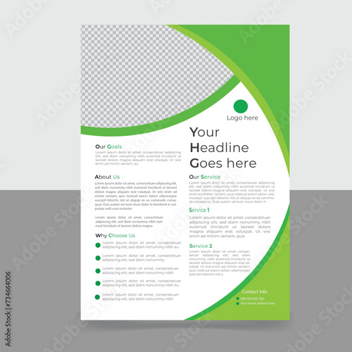 Corporate business flyer template design set with green color. publication.