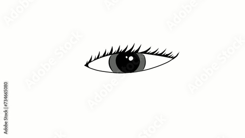 simple blink eye sketching animation photo