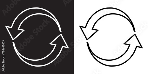 Repeat icon vector. Refresh icon sign symbol in trendy flat style. Reload arrow vector icon illustration isolated on black and white background