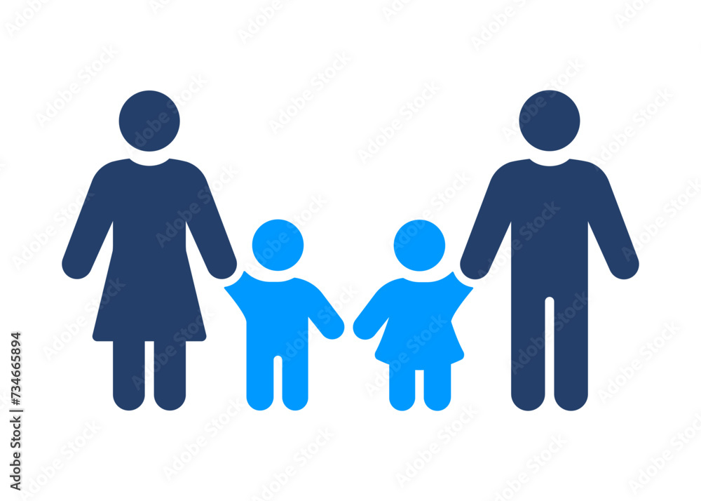 Family solid icon. Vector illustration isolated on white background. Family solid icon. Vector illustration isolated on white background.