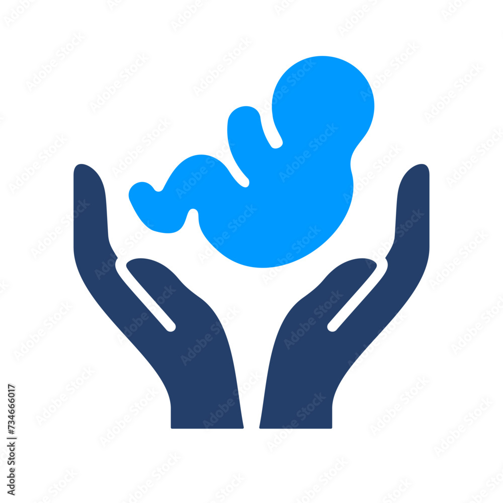 Obraz premium Icon of Caring for a newborn baby. Vector illustration.