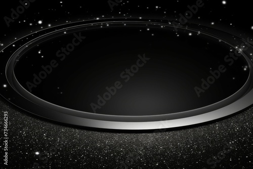 A modern and sleek circular stage design set against a sparkling starry night backdrop, ideal for product showcases.