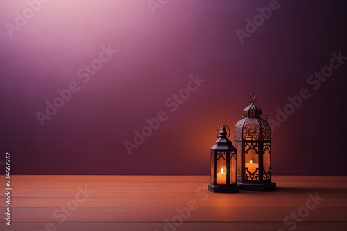 Beautiful ramadan kareem background with lanterns