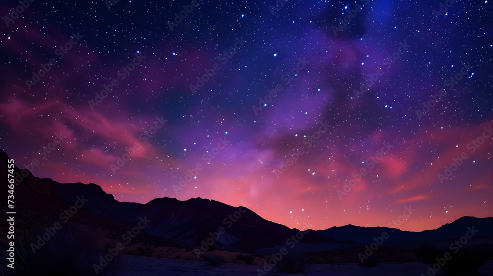multicolor a scene that quiet beauty of desert as stars begin to emerge, creating a serene and otherworldly sense of twilight