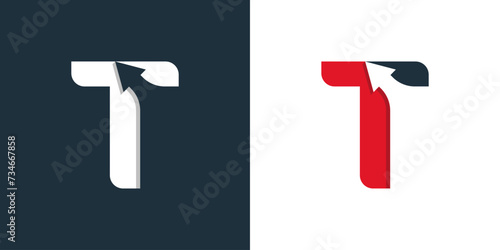 T Arrow Logo Template Vector Icon Illustration Design